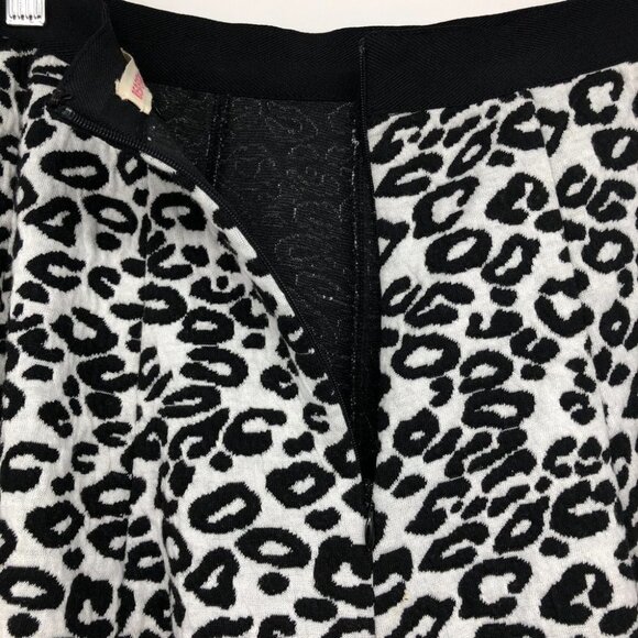 Rebecca Taylor Black & white leopard print flip skater skirt size 8 - Picture 13 of 16